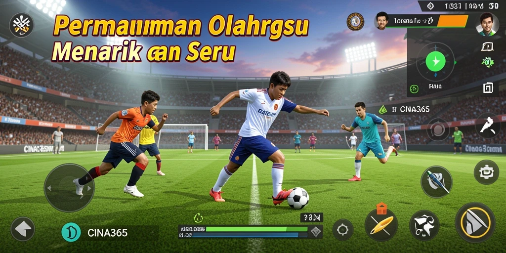 Screenshot CINA365 menunjukkan gameplay interaktif olahraga yang seru.