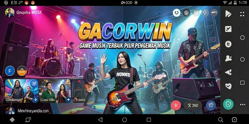 Screenshot gameplay GACORWIN yang menampilkan pengalaman musik interaktif.