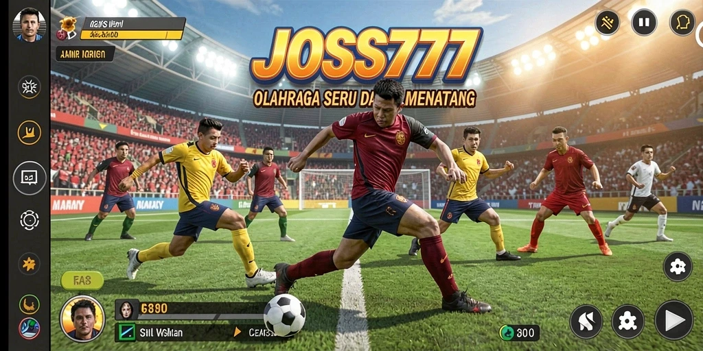 Screenshot JOSS777 yang menampilkan aksi seru olahraga di lapangan.
