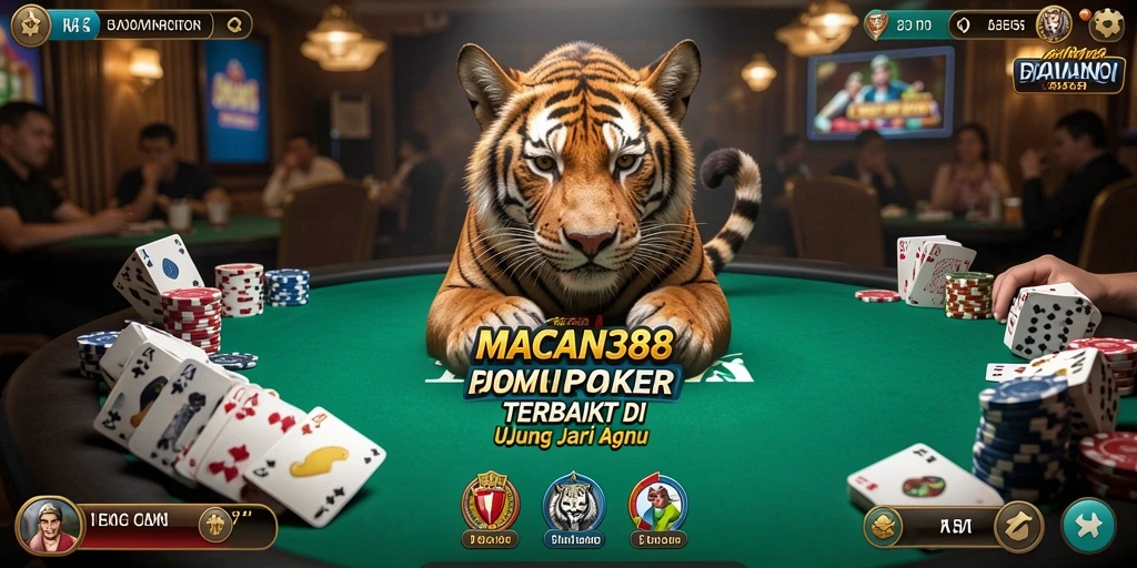 Tampilan gameplay menegangkan dalam permainan Poker di MACAN388.