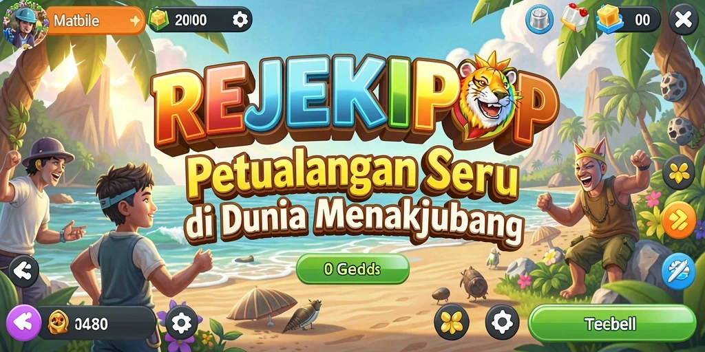 Gameplay seru REJEKIPOP menampilkan karakter menjelajah dunia petualangan.