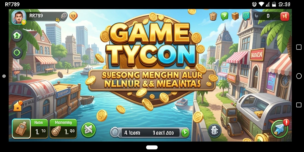 Screenshot gameplay RR789 menunjukkan strategi dan manajemen bisnis yang seru.