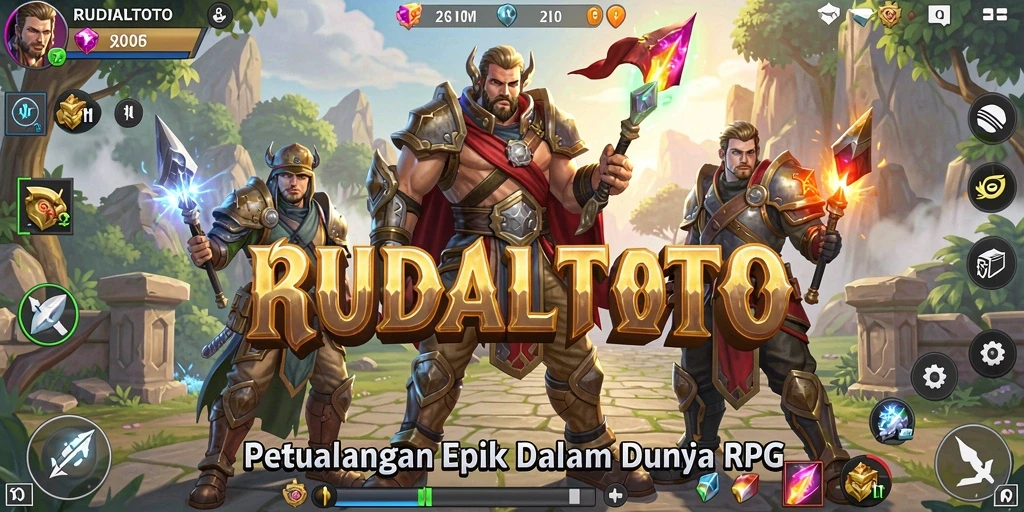 Screenshot gameplay RUDALTOTO yang menampilkan petualangan RPG
